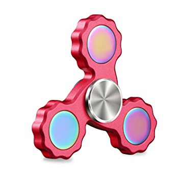 Fidget Spinner, Magicfly Precision Tri-Spinner 2-5 Mins Spins Ultra Durable High Speed Hybrid Bearings, Pure Aluminum Fidget Toys Perfect for ADHD, Increasing Focus, Quitting Bad Habits (Red)