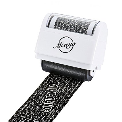 Miseyo Wide Roller Stamp Identity Theft Stamp 1.5 Inch Perfect for Privacy Protection - White