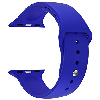 Valuebuybuy Sport Style Soft Silicone Replacement Strap bands for Apple Wrist Watch, 42mm M/L - Royal Blue