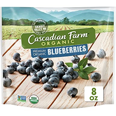Cascadian Farm Organic Blueberries, Premium Frozen Fruit, Non-GMO, 8 oz