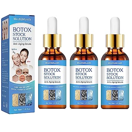 Jennifer Aniston Anti Aging Serum, Jennifer Aniston Serum, Botox Stock Solution Facial Serum, Anti-aging Collagen Serum for All Skin Types (3 Bottles)