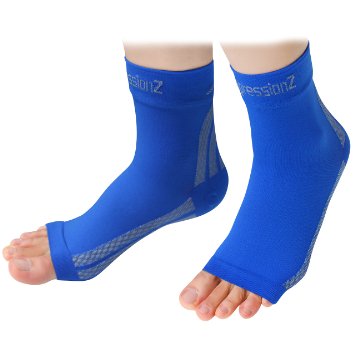 Foot Sleeves (1 Pair) Best Plantar Fasciitis Compression Sock for Men & Women - Heel Arch Support/ Ankle Sock, Great for Hiking, Better feel than Copper Fit