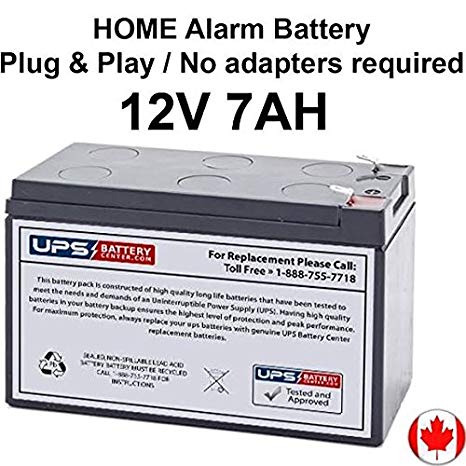12V 7Ah Battery Replacement for ADT, DSC, First Alert Alarm Systems - Ships from Toronto
