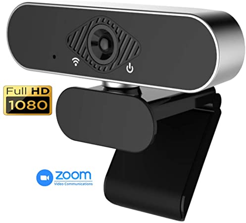 Mdzgsl Webcam with Microphone, 1080P HD Web Camera -USB Wide Angle Computer Camera for Mac YouTube Skype OBS, Laptop Desktop Webcam for Video Calling