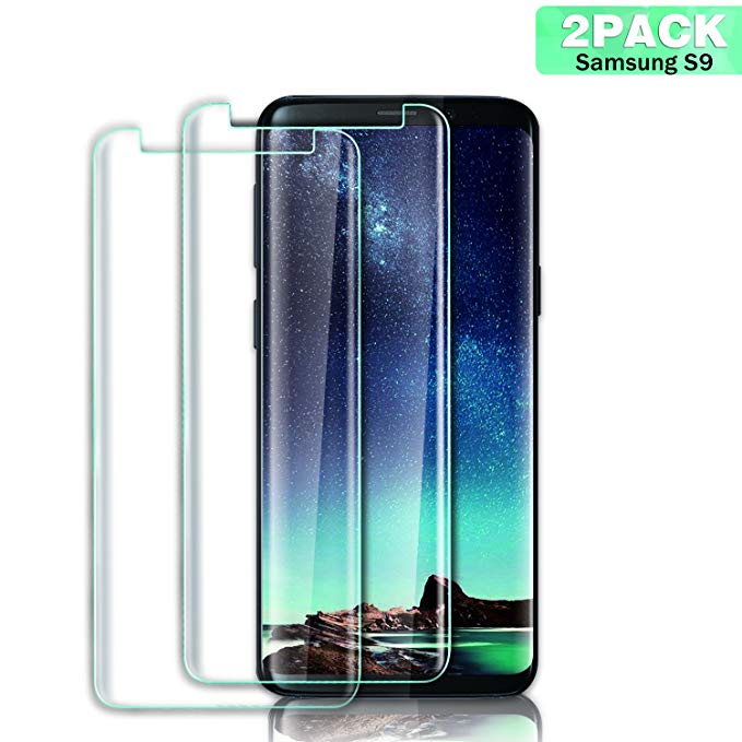 Aonsen Galaxy S9 Screen Protector, [2 Pack] 9H Hardness Tempered Glass Screen Protector for Samsung Galaxy S9, Ultra Clear, Bubble Free, Anti-Fingerprint Screen Protector Film (Transparent)