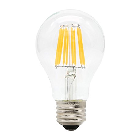 NATIONALMATER LED Filament Bulb A19 Dimmable 10W (100W Incandescent Replacement) E26 Base Warm White 2700K LED Bulbs