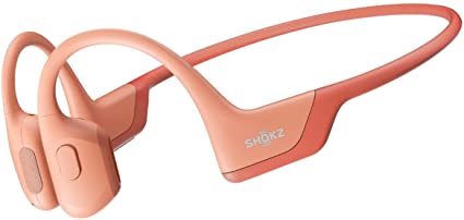 Shokz OpenRun Pro - Premium Bone Conduction Open-Ear Bluetooth Sport Headphones - Sweat Resistant Wireless Earphones for Workouts and Running with Deep Base - Built-in Mic, with Headband (Pink)