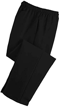 Adult Soft and Cozy Classic Style Open Bottom Sweatpants, Black, Medium