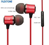 The One EarphonesEarbudsHeadphones with Remote Control and Mic for iPhone Samsung HTC etc with 35mm Jack red