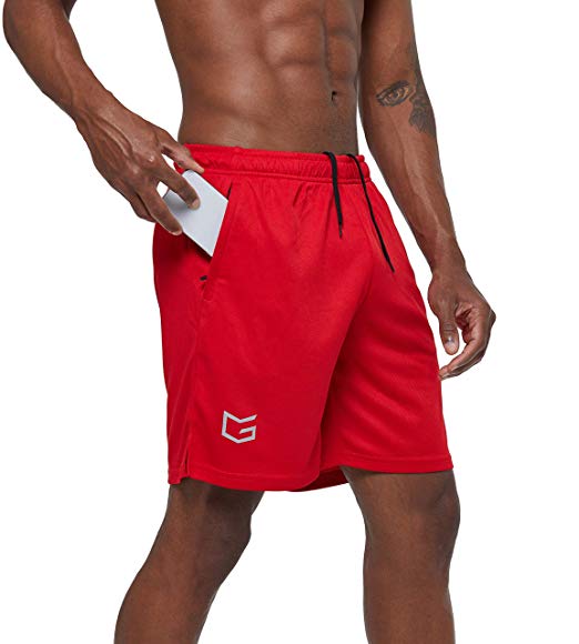 G Gradual Men's 7" Workout Running Shorts Quick Dry Lightweight Gym Shorts with Zip Pockets