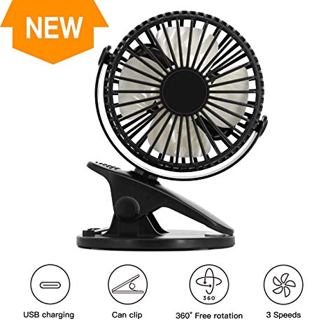 Electric Car Fan,  Car Cooling Fan 3 Speed Cooling Air Circulator - 360 Degree Rotatable Auto Fan for Home Office Car Outdoor Travel