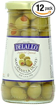 Delallo Olives, Manzanilla, 5.75 Ounce (Pack of 12)