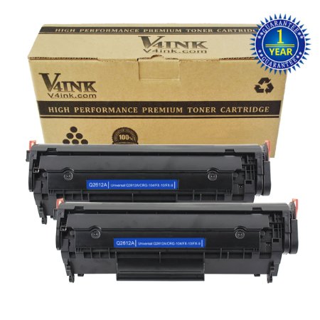 2 Pack V4INK ® New Compatible Toner Canon 104 FX9 FX10 Black toner Cartridge for Canon MF4010 LBP-2900 LBP-3000 Laser Toner Printers