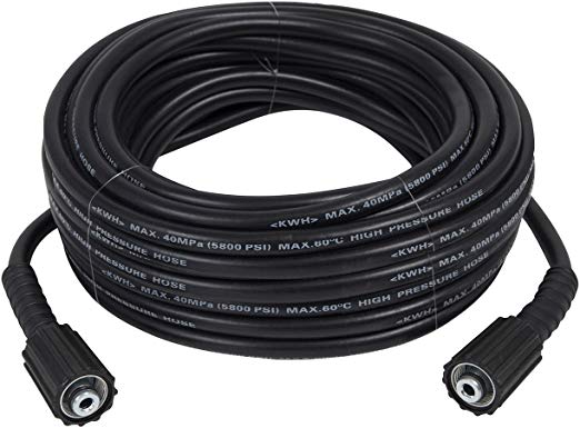 Houseables Pressure Washer Hose, Power Washers Replacement Kit, 5800 PSI, Black, 1/4” x 100 Ft Long, Repair/Extension Parts, Washing Accessories, High Turbo Water Jet, Fits Most B S, Generac, Karcher