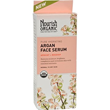 Nourish Organic Face Serum - Pure Hydrating Argan Apricot and Rosehip - 0.7 oz