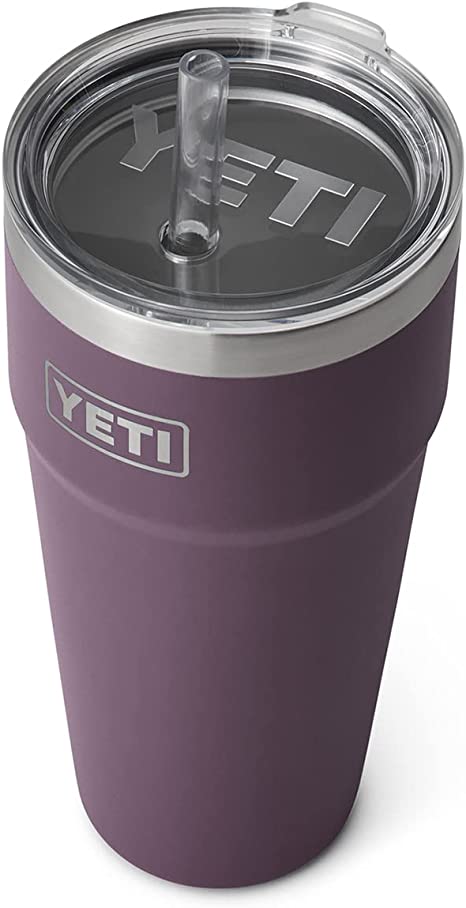 YETI Rambler 26 oz Straw Cup, Vacuum Insulated, Stainless Steel with Straw Lid, Nordic Purple