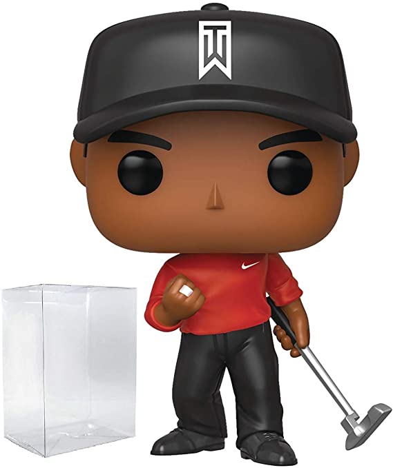 Funko Pop Sports: Golf - Tiger Woods (Red Shirt) Vinyl Figure (Includes Compatible Pop Box Protector Case)