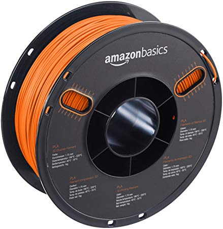 AmazonBasics PLA 3D Printer Filament,1.75mm,Orange,1 kg Spool