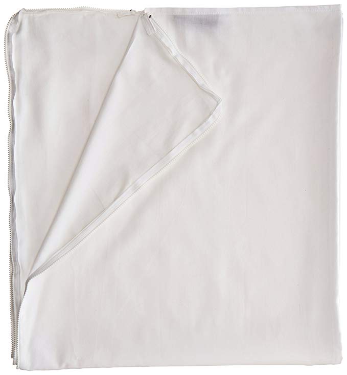 Simplified Bedding, White Cotton Sateen Zip-Sheet, Twin Size, 300 TC