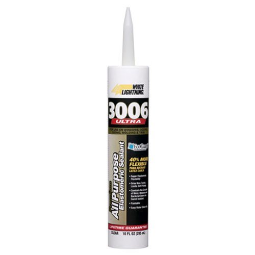 White Lightning Products 30067 3006 Siliconized All Purpose Acrylic Latex Adhesive Caulk, Clear