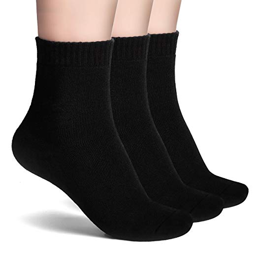 EDOW Unisex Thick Crew Socks, Breathable Heavy Cushion Cotton Causal Socks for Women and Men.