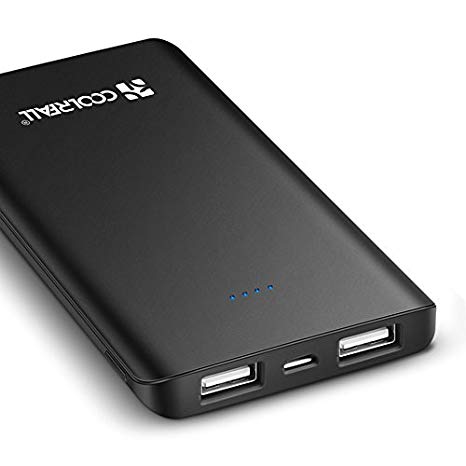 Power Bank 6000mAh, COOLREALL Portable Charger External Battery for iPhone,iPad,Samsung Galaxy,Android,Smartphones,Tablet etc (Black) [Upgraded Version]