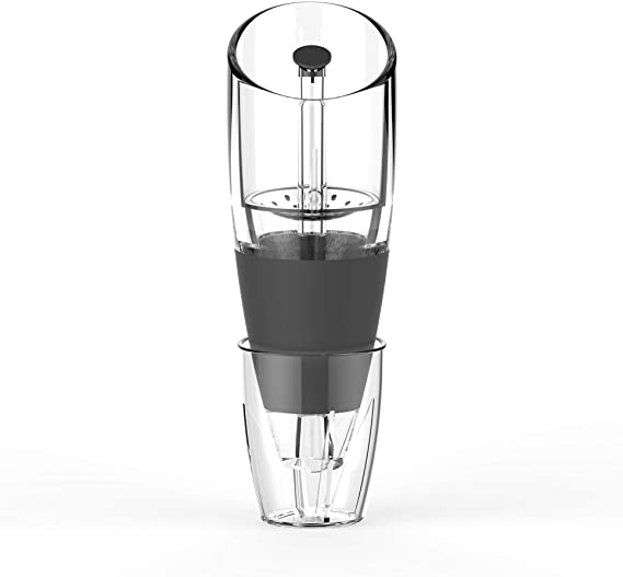 TRUE 2973 Aereo Wine Aerator, Black and Clear, 1