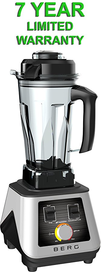 BERG 1500W 2HP COMMERCIAL BLENDER - White (Makes Soup, Smoothies, Nut Butter, Ice Cream)