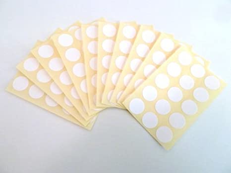 Pack of 150, 15mm Round, White Paper Labels, Permanent Adhesive Circle Stickers, Plain Multi Purpose Sticky dot Labels
