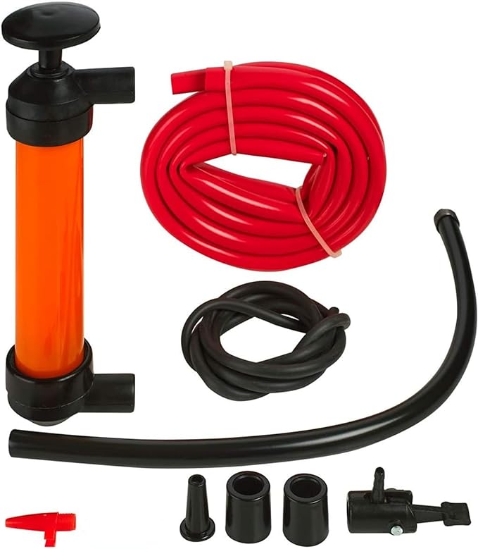 MeasuPro Siphon Hand Pump For Water - 15" Manual Water Pump, Gas Siphon Kit, Hand Bilge Pump With High Suction For Water Removal, Fuel Liquid Transfer