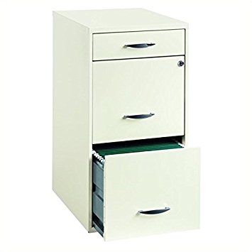 Pemberly Row 3 Drawer Steel File Cabinet in White