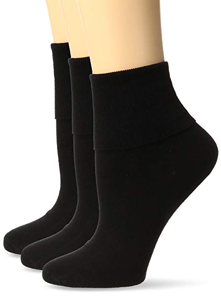 No Nonsense Women's Cotton Basic Cuff Sock 3-Pack