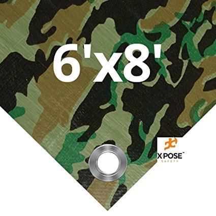 Xpose Safety Camouflage 6 Mil Poly Tarp 6' x 8'