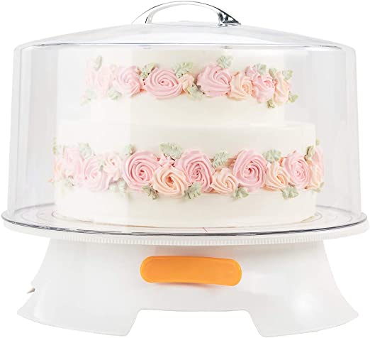 12 x 6.4 Inch Cake Cover, 1 Round Cake Dome - Built-In Handle, Dishwasher-Safe, Clear Plastic Cake Stand Cover, Protect Pies, Pastries, or Cupcakes, For Homes or Restaurants