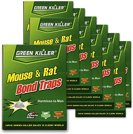 Qmadix 12-Pack Mice Traps Sticky Boards, Strongly Adhesive,Mouse Traps That Work Capturing Indoor and Outdoor Rat Cockroach Spider