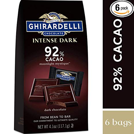 Ghirardelli Intense Dark Chocolate Squares - 92% Cacao – Dark chocolate with fruit-forward and earthy notes – 4.1 oz. (117.1g)