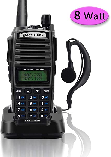 Baofeng Two Way Radio UV82-8W Dual Band VHF(36-174MHZ)/UHF(400-520MHZ) Amateur Ham Portable Radio, High Power Long Range Walkie Talkie with LCD Scree