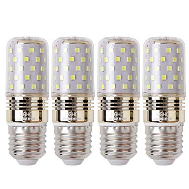E27 LED Corn Bulbs 12W, 100W Incandescent Bulbs Equivalent, 6000K Daylight White, 1200Lm, Edison Screw LED Candle Bulbs, Non-Dimmable, （4-Pack） (E27-12W-6000K-(4PACK))