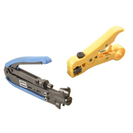 IWISS Coax Compression Crimping Tool F-Type Crimper Cable Tech RG6 RG59 RG11 H548A with Coaxial Cable Stripper