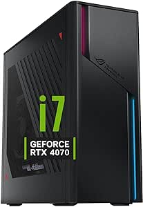 ASUS Newest ROG i7 RTX 4070 Gaming Small Form Factor Desktop, i7-13700F, NVIDIA GeForce RTX 4070, 64GB DDR5 RAM, 2TB SSD, Wi-Fi 6, RJ-45, DisplayPort, Windows 11 Home, Black