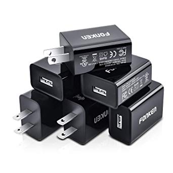 Quick Charger 3.0, FONKEN 18W 3Amp USB Wall Charger [6-Pack] QC 3.0 USB Charger Adapter (Quick Charge 2.0 Compatible) Fast Charging Block Compatible Samsung Galaxy S8/S8 /S7/Note8, LG G6 / V30—Black