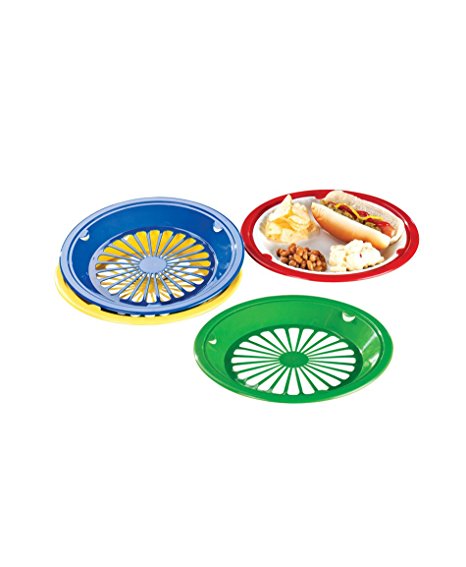 Miles Kimball Plastic Paper Plate Holders - Set Of 8 Assorted Colors