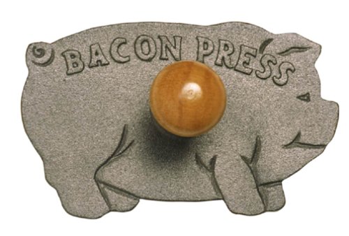 Norpro Cast Iron Pig Shaped Bacon Press with Wood Handle