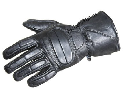 NEW THINSULATE MOTORCYCLE LEATHER FULL GLOVES BLACK XL