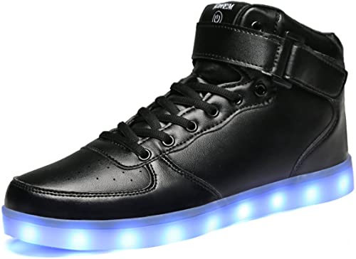 MOHEM ShinyNight High Top LED Shoes Light Up Shoes USB Charging Flashing Sneakers