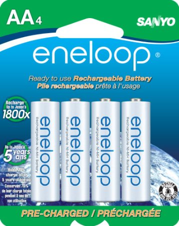 eneloop AA 1800 cycle,  Ni-MH Pre-Charged Rechargeable Batteries, 4 Pack (discontinued by manufacturer)