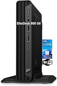 HP EliteDesk 800 G6 Mini Desktop Business Computer, Core i5-10500T Processor, 16GB RAM, 1TB PCIe SSD, RJ-45, Displayport, SUB KB & Mouse, Wi-Fi, BT, Windows 11 Pro (Renewed)