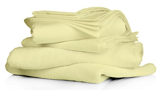 King Ivory 100% Egyptian cotton Sheet Set ( Flat Sheet, Fitted Sheet, 2 Pillowcases) 800 Thread Count, Made In USA Italian Finish 19 inches Extra Deep Pocket Solid