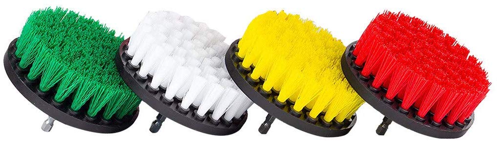 Ama-store 4Pack Drill Brush Power Scrubber Cleaning Brush Extended Long Attachment Set All Purpose Drill Scrub Brushes Kit for Grout, Floor, Shower, Tile, Bathroom and Kitchen Surface