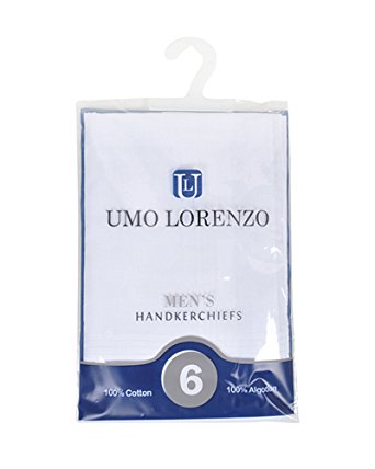 Men's Cotton Handkerchief Multi-Pack by Umo Lorenzo in White